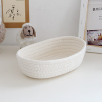 Panier de rangement pour bureau, pour petits objets, maquillage, collations, entrée, panier de rangement en forme de bateau tissé à la main