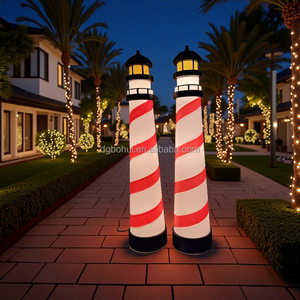 Outdoor LED-<b>Lighted</b> Xmas Lighthouse North <b>Pole</b> Sign Holiday Winter Lawn Yard Decorations - Product Image 4
