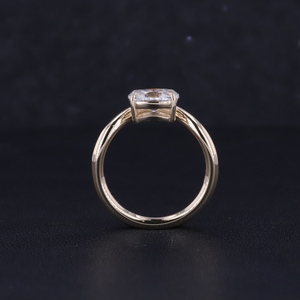 Anillo de Diamante de Laboratorio, Oro de 10k, Diamante Cultivado en Laboratorio DEF VS, Corte Ovalado, Anillo de Lujo para Mujer, Banda Ondulada, Anillos para el Dedo Pequeño - Product Image 5