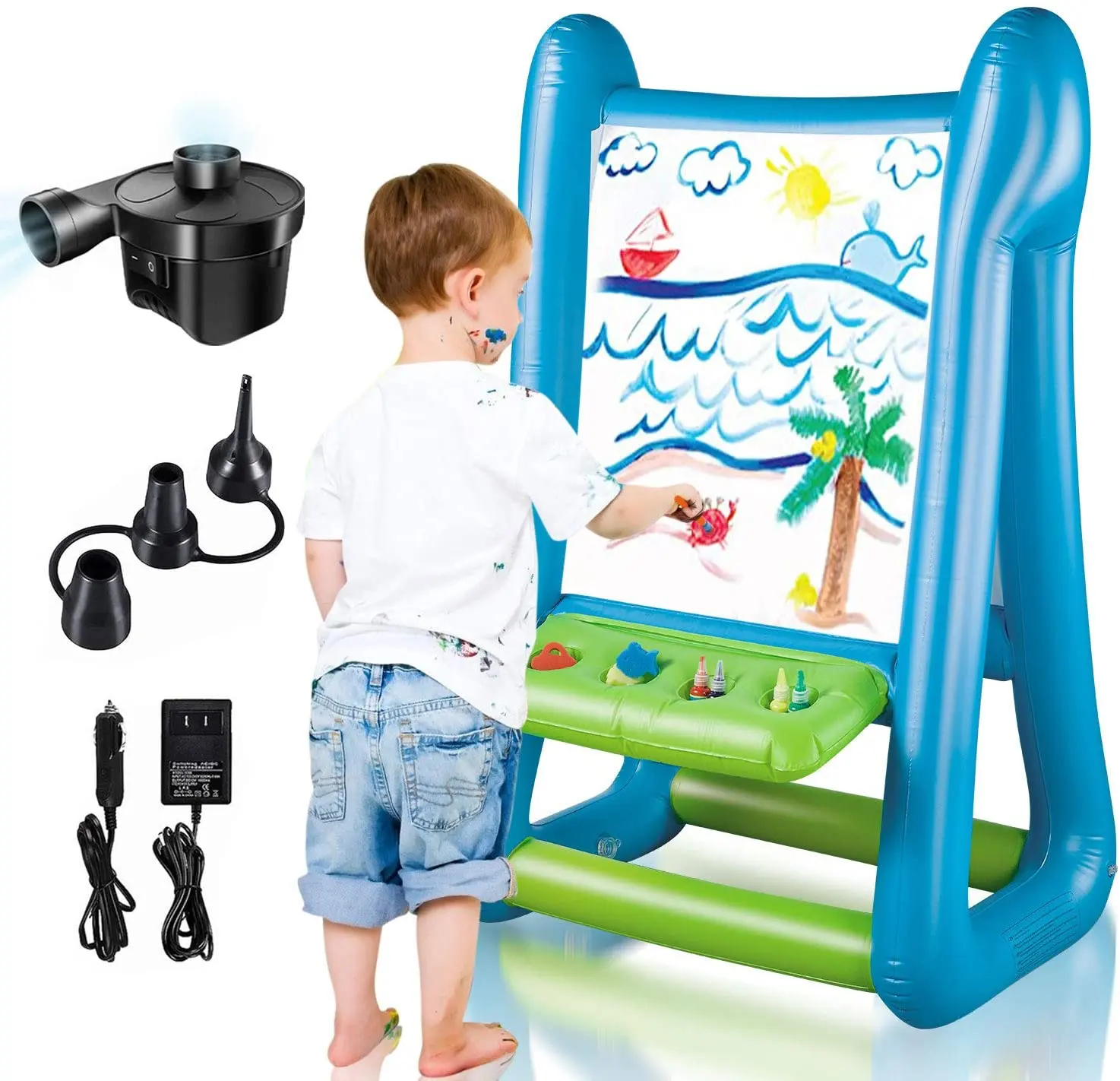 Sided Infla table Staffelei Outdoor/Indoor Spielzeug für Kinder im Alter von 4-8 Jahren mit Inflator und Farbe für junge Künstler Geschenke für Jungen Mädchen