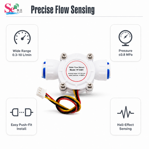 เซ็นเซอร์วัดการไหลของน้ำ YF-S301 แบบฮอลล์เอฟเฟค DC 3.5-24V สำหรับเครื่องทำน้ำร้อน เครื่องจ่ายน้ำดื่ม ขายส่ง - Product Image 3