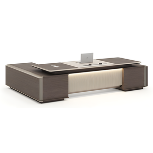 कार्यालय एल आकार के लक्जरी प्रबंधक कंप्यूटर कार्यकारी छत लकड़ी के काम डेस्क डिजाइन और कुर्सी सेट के लिए आधुनिक तालिका - Product Image 6