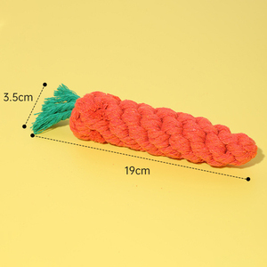 Rarewe mainan anjing tali katun, mainan mengunyah anjing wortel tali katun kepang pembersih gigi harga murah - Product Image 5