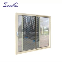 Nuevo diseño personalizado NOA NFRC American apruebe la puerta corredera de vidrio templado de aluminio con rotura de puente térmico estándar con red de rejilla