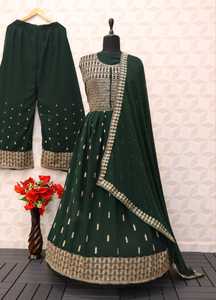 Nouveaux vêtements indiens et pakistanais au design tendance de style palazzo Salwar Kameez pour une occasion de festival indienne - Product Image 4