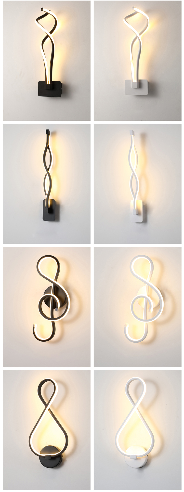 Modern Nordic Bedroom Restaurant Black Decorative Bar Interior LED Wall Decoration Light