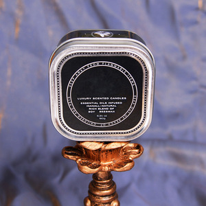 Luxury Scented <b>Candle</b> <b>Square</b> Tin 6.34 Oz Soy Beeswax Home Decoration - Product Image 2