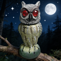 Maßgefertigte Bewegungsaktivierte Eulen-Statue Gartendekoration mit Ton und Licht Vogelabwehr Outdoor-Hofornament Langlebiges Realistisches Design