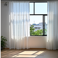 Tissu de rideau transparent effet lin série 6003 en gros, 100 % polyester, voile de poids moyen, filtrant la lumière pour fenêtre