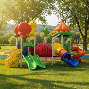 Glissière extérieure concurrentielle de terrain de jeu d'amusement 89 poteau 76 poteau fait de plastique durable - Product Image 3