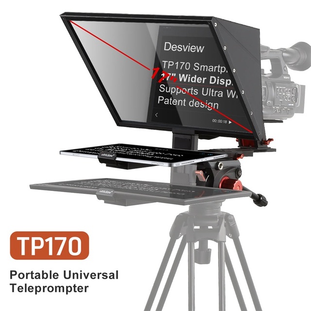 Interview Teleprompter 17" Tp170 17 Inch Teleprompter for Dslr Video Camera Photo Studio for Ippad Smartphone Live