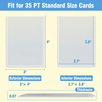 Étuis rigides transparents en PVC 35PT avec blocage RFID pour cartes TCG, porte-cartes 3 x 4, protection ultra transparente