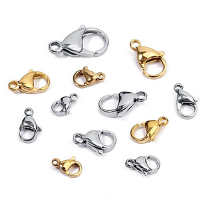 Fermoirs mousquetons en acier inoxydable plaqué or 18 carats pour bracelets, connecteurs pour la fabrication de colliers, accessoires de bijouterie de haute qualité - Product Image 1