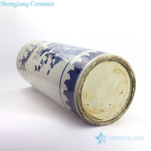 RZKT09-D <span class=keywords><strong>Portaombrelli</strong></span> in <span class=keywords><strong>Ceramica</strong></span> con Design Floreale Blu e Bianco e Motivo di Uccelli - Product Image 5
