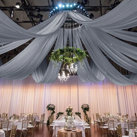 Panneaux de plafond en tulle de mousseline blanche personnalisés, draperies de mariage, rideaux de fond pour cérémonie et réception