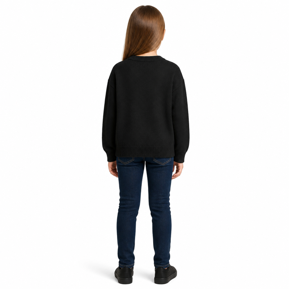 Spooky Custom LOGO Kids Black Spider Skull Sweater Pullover Knit Autumn ...