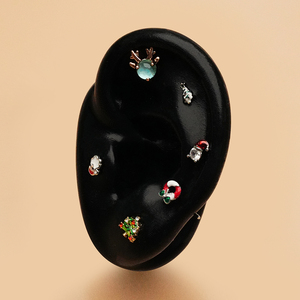 Toposh пирсинг ювелирные изделия силиконовый черный пользовательский дисплей Модель уха - Product Image 4