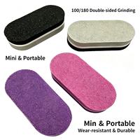 Bloc de polissage pour ongles Amilay Professional Salon Mini Oval Sponge, grain 100/180, double face, pour le façonnage et le polissage des ongles