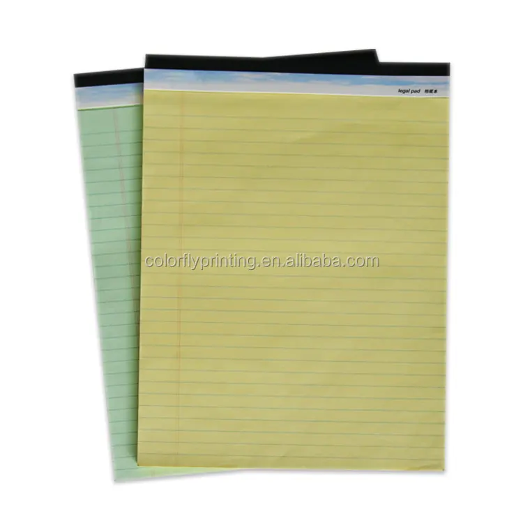 Cheap Writing Notepad Custom Print A4 Lecture Pad Yellow Legal Pad