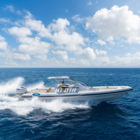 Nouveau design, certification CE, yacht de luxe de 11,5 m (38 pieds), bateau de fête, tube Hypalon Orca, coque en aluminium, bateaux semi-rigides de 12 m