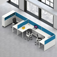 2026 Harga Pabrik Langsung Kaln PAKE Meja Kerja Logam Modern untuk 3 Orang Furnitur Kantor Kustom dengan Garansi 6 Tahun