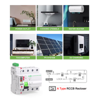 Pour TONGOU Auto Recloser Disjoncteur 4P RCCB 30mA/100mA/40A Ménage Industriel Basse Tension Système De Réinitialisation Automatique Cuivre