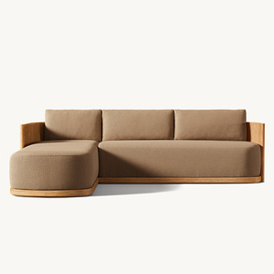 Juego de Muebles de Exterior de Lujo de Bali, Indonesia, Sofá Seccional de Teca para Todo Clima con Chaise Longue - Product Image 1