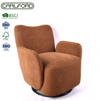 Fauteuil pivotant d'appoint, fauteuil barillet, fauteuil rond individuel, fauteuil lounge moderne, vente en gros pour salon, chambre, hôtel, lecture