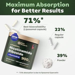 Capsules de nicotinamide riboside et de resvératrol les plus vendues - Complément alimentaire pour améliorer la densité osseuse, 80 comprimés - Product Image 3