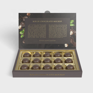 Caja de barra de <span class=keywords><strong>chocolate</strong></span> de cartón personalizada de lujo Caja de embalaje de <span class=keywords><strong>chocolate</strong></span> de regalo para dulces con inserciones - Product Image 1