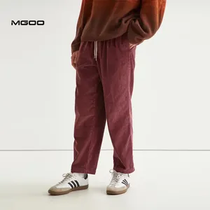 MGOO กางเกงผ้าลูกฟูก Chino สำหรับผู้ชาย,กางเกงทรงหลวมสำหรับฤดูใบไม้ร่วงฤดูหนาว