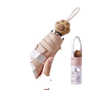 Paraguas con Protección UV contra Sol y Lluvia, Diseño Creativo de Pata de Gato, Plegable, de Bolsillo, para Adultos, con Bolsa de Viaje, Personalizable - Product Image 2