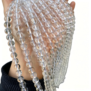 Perles <span class=keywords><strong>de</strong></span> cristal blanc naturel, perles <span class=keywords><strong>de</strong></span> quartz clair rondes, pierres précieuses en vrac pour la fabrication <span class=keywords><strong>de</strong></span> bijoux - Product Image 4