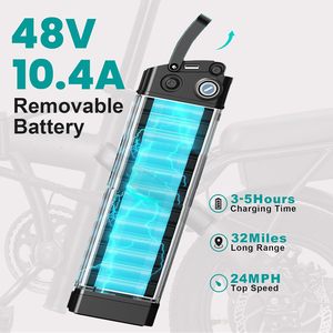 Bicicleta Eléctrica para Adultos y Adolescentes, Motor de 560W, 24MPH, Bicicleta Eléctrica <span class=keywords><strong>Plegable</strong></span> Compacta para Viajes Diarios, 32 Millas de Autonomía, Batería de 48V 10Ah - Product Image 4