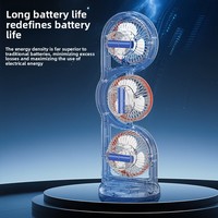 Nouveau ventilateur transfrontalier à trois têtes avec veilleuse, à moteur sans balais, réglage multi-angles, pour bureau et dortoir