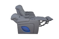 Sofá Reclinable Eléctrico de Cuero para Cine en Casa con Mesa Auxiliar Eléctrica para Muebles de Sala de Estar