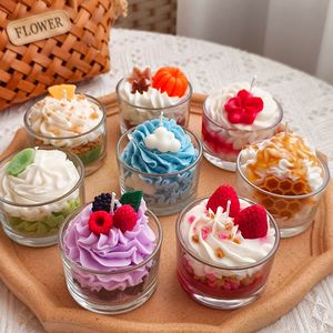 Velas Aromáticas Pequeñas al por Mayor, Vela de Helado Personalizada, Vela de Cera de Soja con Frasco de Vidrio - Product Image 1