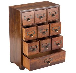 Catalogue de cartes de bibliothèque bois <span class=keywords><strong>petite</strong></span> armoire de curiosité rétro organisateur de rangement apothicaire <span class=keywords><strong>tiroir</strong></span> commode fil pièce étagère de cartes à collectionner - Product Image 1