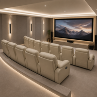 Sofá de cine eléctrico ajustable de cuero de lujo moderno con espuma viscoelástica, adecuado para cine en casa privado y cine comercial.