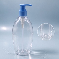 Bouteille pompe PET transparente de 500 ml, distributeur de savon liquide rechargeable pour le lavage corporel, la lessive intime et le nettoyage des yeux