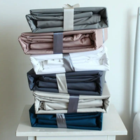 Ensemble de draps en bambou bio certifiés OEKO-TEX 100% 4 pièces Draps de lit ajustés de refroidissement respirant avec poche profonde pour hôtel à domicile