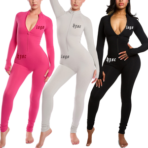 2025 tutina aderente a maniche lunghe personalizzata da donna <span class=keywords><strong>con</strong></span> <span class=keywords><strong>elastico</strong></span> <span class=keywords><strong>in</strong></span> <span class=keywords><strong>vita</strong></span> <span class=keywords><strong>con</strong></span> Logo anteriore stile pantaloni svasati - Product Image 4