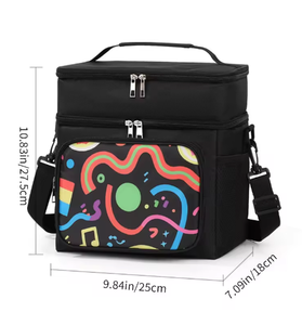 Nouvelle boîte à lunch isotherme élégante à double couche, durable, avec fermeture éclair, pour pique-nique en extérieur, motif floral Oxford, pour la conservation des aliments, transfrontalière - Product Image 6