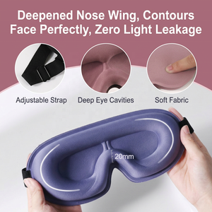 Masque de sommeil 3D personnalisé avec logo pour hommes et femmes, masque <span class=keywords><strong>contour</strong></span> 3D ergonomique pour les yeux, cache-yeux pour extensions de cils, masque de sommeil pour dormir - Product Image 5