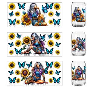 Autocollants en vinyle DTF UV haute adhérence pour vente en gros, enveloppes étanches personnalisées 3D pour verres de 16 oz pour le stockage de vin et de boissons - Product Image 2