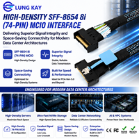 Cable LUNG KAY PCIe 5.0 MCIO SFF-8654 8i de 74 pines, cable de interconexión de datos para servidor PCIe Gen5 Mini Cool Edge IO para almacenamiento NVMe OEM