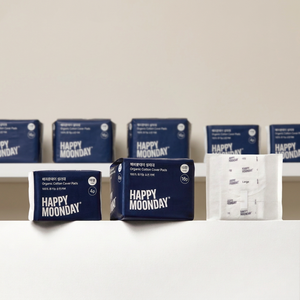 Happy Moonday - Toallas Sanitarias Ultrafinas con Alas, Grandes, de Algodón Orgánico, Súper Absorbentes, con Protección Contra Fugas, Ultra Suaves y Transpirables - Product Image 1