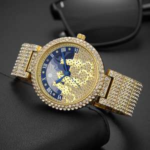 New Style Fashionable and Individual Leopard Dial Full Diamond Quartz <b>Watch</b> for Men and Women - Product Image 2