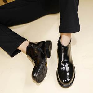 Men's British Style High Top New Ankle Boots Autumn amd Winter Outdoor Horse Leather Handmade Boots - Product Image 3