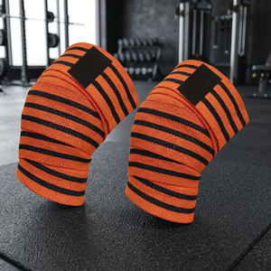 <b>Knee</b> <b>Wraps</b> (Pair) with Strap Squats Weightlifting Powerlifting Leg Press Cross Training Breathable Flexible 39 Inch Unisex - Product Image 2